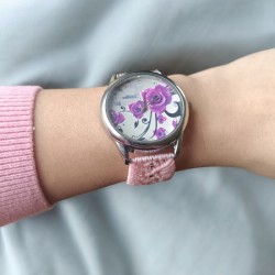 Montre "Roses violette"