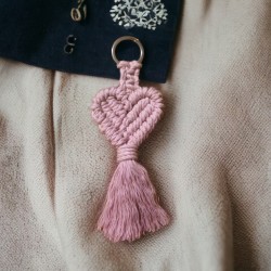 Porte-clefs coeur rose